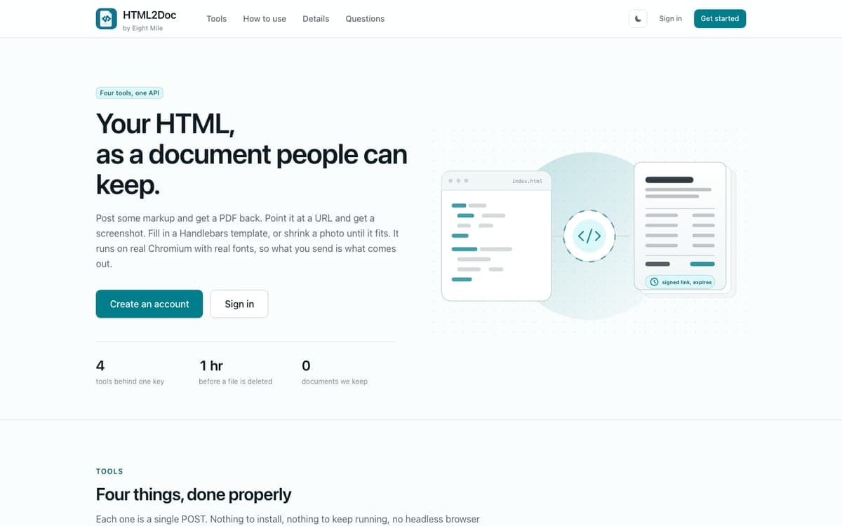 The home page of html2doc.com
