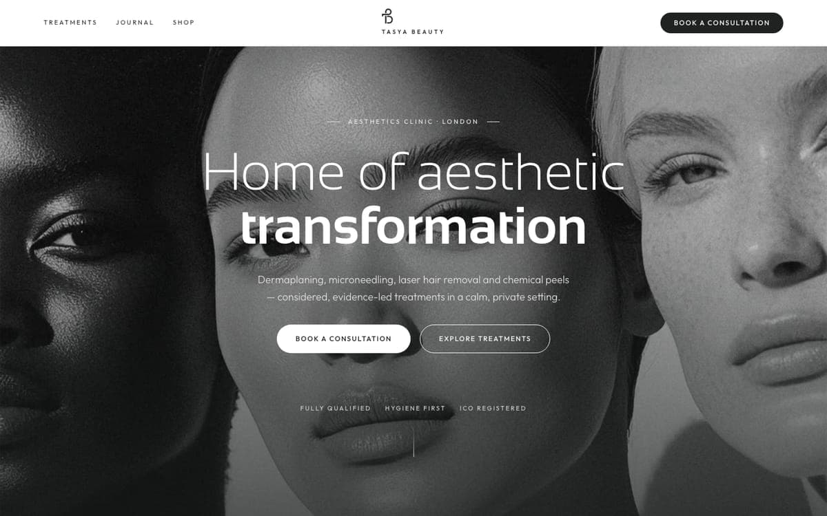 The home page of tasyabeauty.com