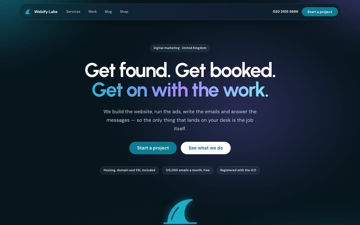 The home page of webifylake.com